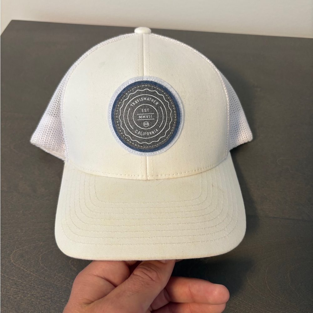 Travis Mathew white golf hat